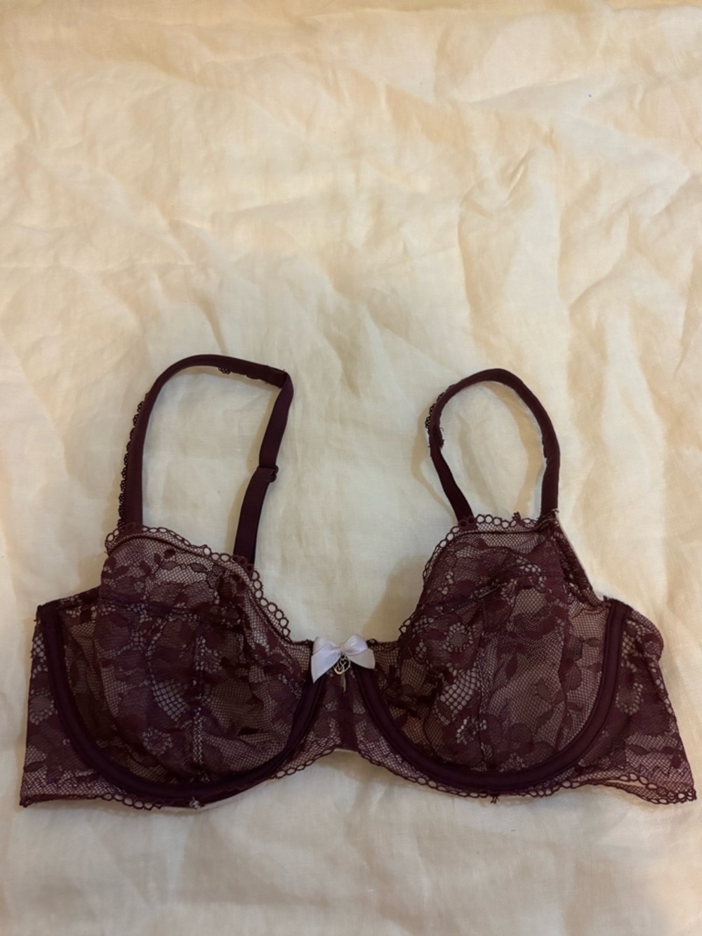 Victorias Secret 32D Bra Purple Floral Body By Victoria Unlined Demi